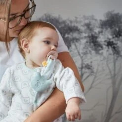 Attache Sucette Coton Nouky Menthe Noukie's® Bio - Bébé Bio -Sigikid Promos Magasin attache sucette coton nouky menthe noukies bio bebe bio 2