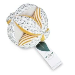 Balle Sensorielle Avec Hochet Fleuri-Ocre 15cm Coton Bio Doudou Et Compagnie® - Doudou Bio Français -Sigikid Promos Magasin balle sensorielle avec hochet fleuri ocre 15cm coton bio doudou et compagnie doudou bio francais 2