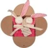 Coffret 2 Doudous HochetCoton Bio Keptin-jr Toddel Rose Corail 21 Cm - Doudou Bio