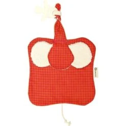 Doudou Attache Sucette Keptin-Jr Coton Bio Elly Rouge 26 Cm - Doudou Bio