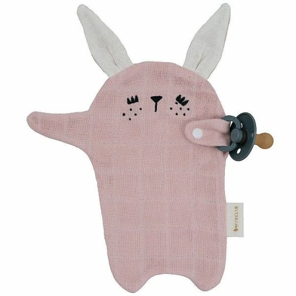 Doudou Attache-sucette Lapin Rose Fabelab® Coton Bio GOTS- Doudou Bio Scandinave 1 Doudou Attache-sucette Lapin Rose Fabelab® Coton Bio GOTS- Doudou Bio Scandinave