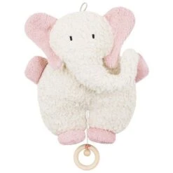 Doudou Boite à Musique éléphant Rose Coton Hypoallergenique27 Cm - Doudou Efie