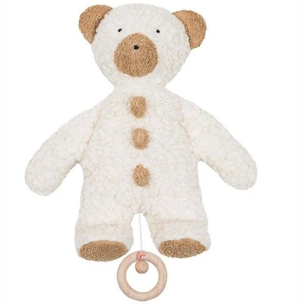 Doudou Boite à Musique Ours Blanc Beige Coton Bio 30 Cm Efie® - Doudou Bio Musical 1 Doudou Boite à Musique Ours Blanc Beige Coton Bio 30 Cm Efie® - Doudou Bio Musical