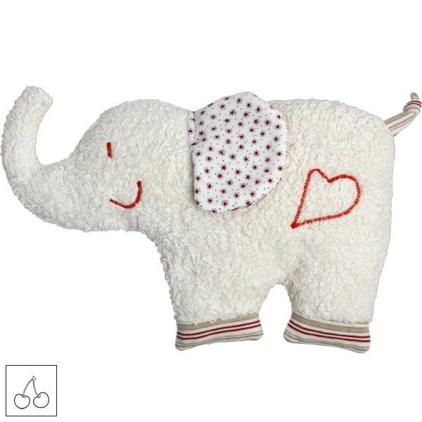 Doudou Bouillotte Efie Noyaux De Cerise Éléphant 30 Cm - Coton Bio Naturel 1 Doudou Bouillotte Efie Noyaux De Cerise Éléphant 30 Cm - Coton Bio Naturel