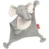 Doudou Éléphant Plat à Nœuds Jersey De Coton Bio Sigikid® 26 Cm - Doudou Bébé