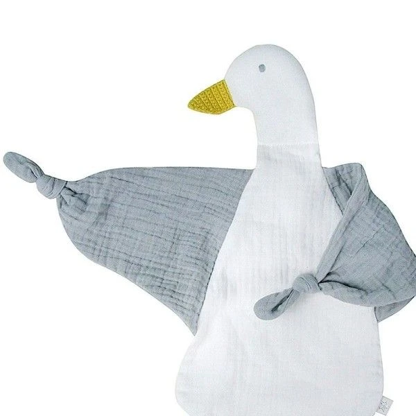 Doudou En Mousseline De Coton Bio Canard Albetta® - Doudou Lange 2 Doudou En Mousseline De Coton Bio Canard Albetta® - Doudou Lange – Image 2