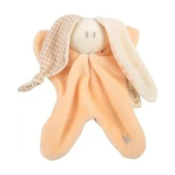 Doudou Hochet Coton Bio Keptin-jr Little Toddel Pèche 16cm - Doudou Ecologique