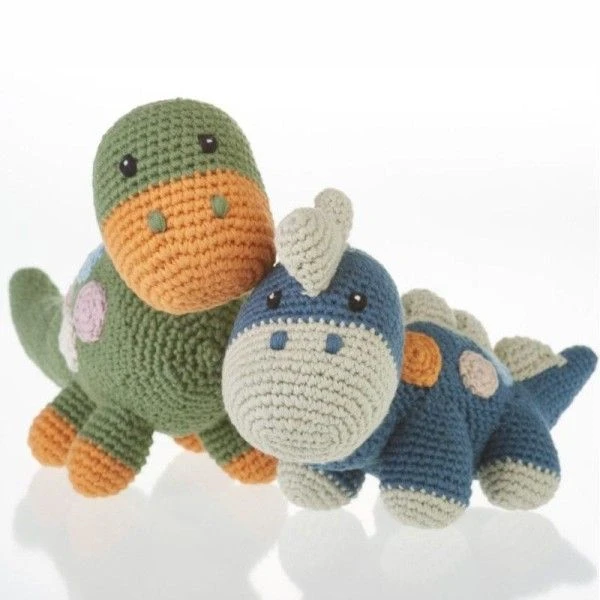 Doudou Hochet Dinosaure Dippi Kaki 25cm Pebble® Maille Crochet Coton Bio - Doudou Bébé Bio 2 Doudou Hochet Dinosaure Dippi Kaki 25cm Pebble® Maille Crochet Coton Bio - Doudou Bébé Bio – Image 2