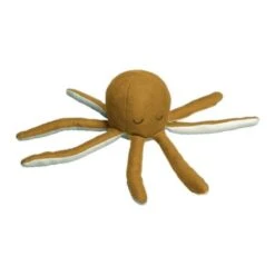 Doudou Hochet Fabelab® Poulpe Endormi Ocre 22 Cm Coton Bio GOTS Fabelab® - Hochets Bio Scandinave