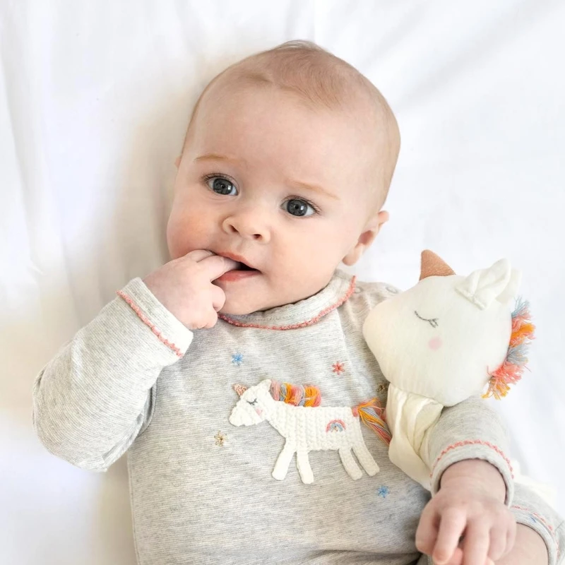 Doudou Mousseline De Coton Bio Licorne Albetta® 35cm - Lange Doudou 3 Doudou Mousseline De Coton Bio Licorne Albetta® 35cm - Lange Doudou – Image 3