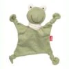 Doudou Naissance Plat à Nœuds Grenouille Verte Jersey De Coton Bio Sigikid® 19 Cm - Doudou Bébé