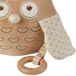 Peluche Boite à Musique Avec Anneau De Dentition EverEarth® Hibou Ecolo - Peluche Bio -Sigikid Promos Magasin doudou peluche avec anneau de dentition everearth hibou ecolo peluche bio 1