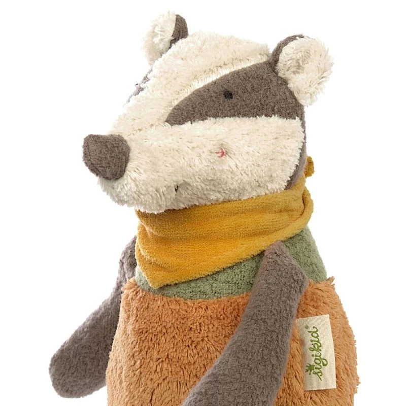 Doudou Peluche Blaireau 29cm Green Sigikid® - Peluche Bio 2 Doudou Peluche Blaireau 29cm Green Sigikid® - Peluche Bio – Image 2