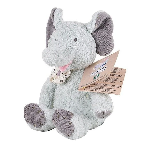Doudou Peluche Coton Bio Petit éléphant 18cm Tikiri® - Jouet Bio 1 Doudou Peluche Coton Bio Petit éléphant 18cm Tikiri® - Jouet Bio