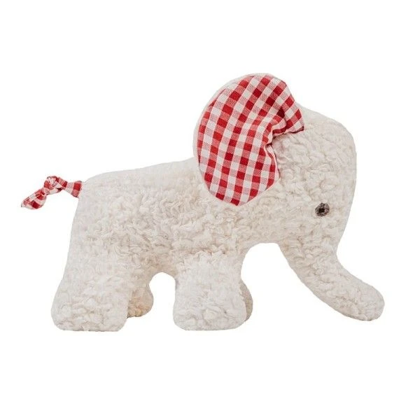 Doudou Peluche Efie Petit Elephant Naturel Blanc & Vichy 20 Cm - Jouet Bio GOTS 2 Doudou Peluche Efie Petit Elephant Naturel Blanc & Vichy 20 Cm - Jouet Bio GOTS – Image 2