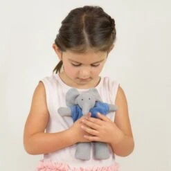 Doudou Peluche Eléphant Bleu 23cm Nanchen Natur® Coton & Laine Bio- Jouet Bio -Sigikid Promos Magasin doudou peluche elephant bleu nanchen natur coton laine bio jouet bio 4