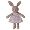 Doudou Peluche Coton Bio Lapine Brun Cacao 26cm Robe Fleurie Apple Park™-Jouets Bio Apple Park™