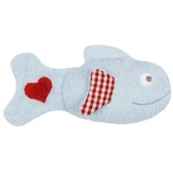 Doudou Peluche Poisson Bleu Amoureux Efie29 Cm - Doudou Coton Bio GOTS