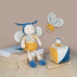 Doudou Peluche Pollen L'abeille 30cm Coton Bio Doudou Et Compagnie® - Doudou Bio Français -Sigikid Promos Magasin doudou peluche pollen l abeille 30cm coton bio doudou et compagnie doudou bio francais 3