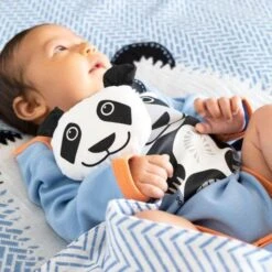 Doudou Plat 28cm Coton Bio Panda Coq En Pâte® - Doudou Coton Bio -Sigikid Promos Magasin doudou plat 28cm coton bio panda coq en pate doudou coton bio 2