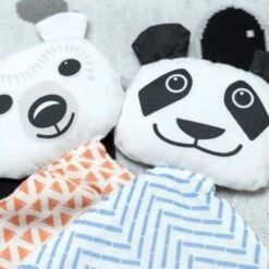 Doudou Plat 28cm Coton Bio Panda Coq En Pâte® - Doudou Coton Bio -Sigikid Promos Magasin doudou plat 28cm coton bio panda coq en pate doudou coton bio 3