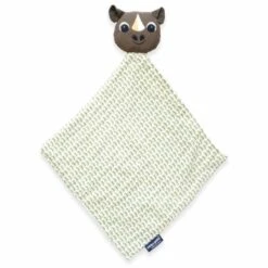 Doudou Plat 28cm Coton Bio Rhinocéros Coq En Pâte® - Doudou Coton Bio