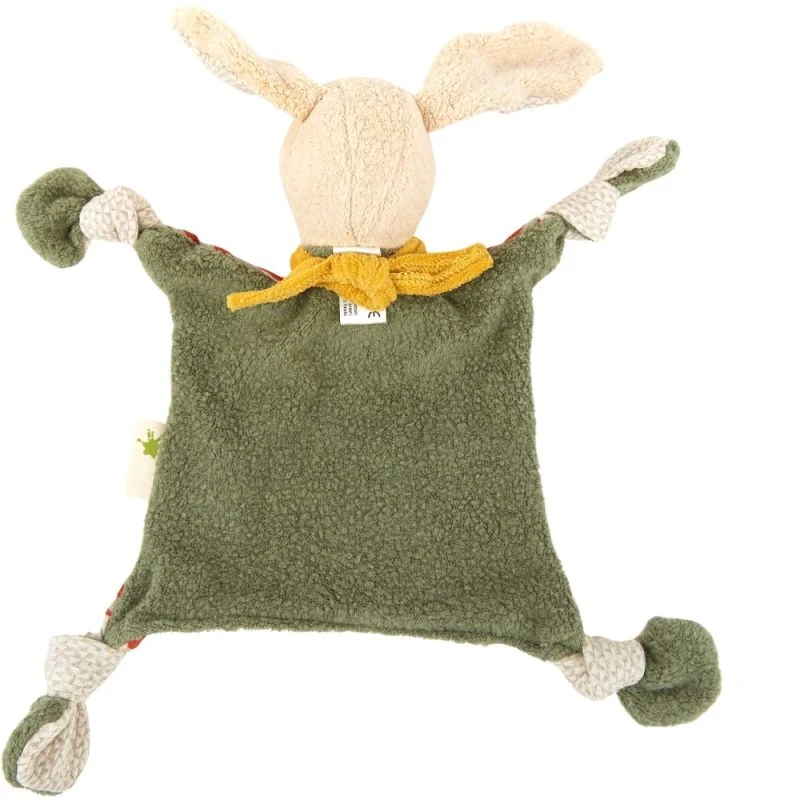 Doudou Plat à Nœuds Lapin Bio Serie Green Sigikid® 28 Cm - Doudou Plat Coton Naturel 2 Doudou Plat à Nœuds Lapin Bio Serie Green Sigikid® 28 Cm - Doudou Plat Coton Naturel – Image 2