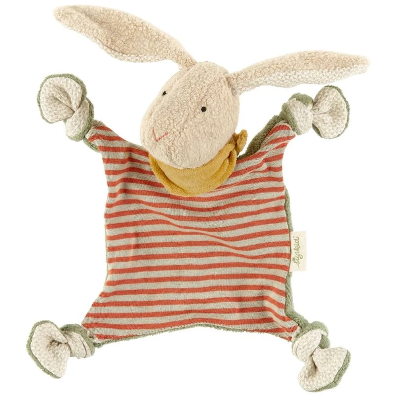 Doudou Plat à Nœuds Lapin Bio Serie Green Sigikid® 28 Cm - Doudou Plat Coton Naturel 1 Doudou Plat à Nœuds Lapin Bio Serie Green Sigikid® 28 Cm - Doudou Plat Coton Naturel