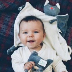 Doudou Plat Anneau De Dentition Chat Gris Wooly Organic® Coton Bio 28cm - Doudou Bio GOTS -Sigikid Promos Magasin doudou plat anneau de dentition chat gris wooly organic coton bio 28cm doudou bio gots 2