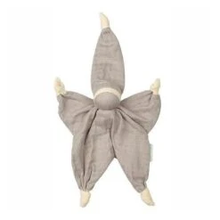 Doudou Plat Bébé Hoppa® Lutin Sisco Gris 24cm Coton Bio - Doudou Bébé