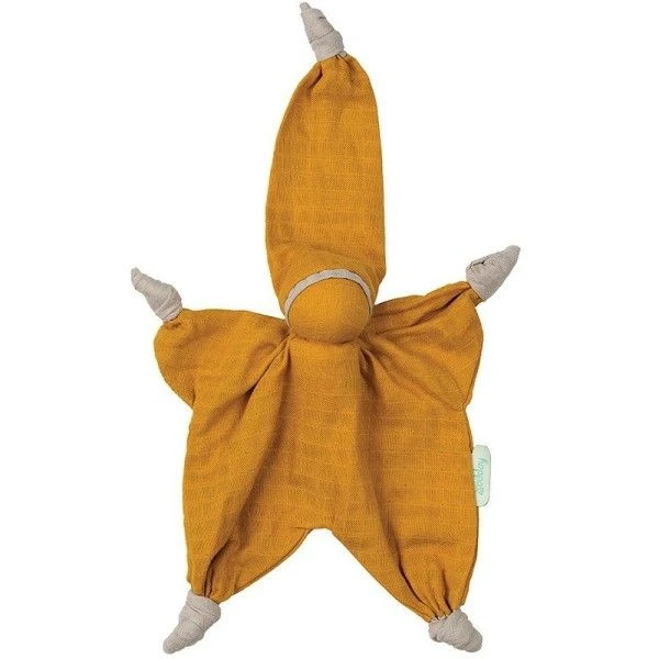 Doudou Plat Bébé Hoppa® LutinSisco Mousseline Ocre 24cm Coton Bio GOTS - Doudou Bébé 1 Doudou Plat Bébé Hoppa® LutinSisco Mousseline Ocre 24cm Coton Bio GOTS - Doudou Bébé