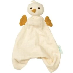 Doudou Plat Bébé Hoppa® Poussin Pico Mousseline Écru 24cm Coton Bio GOTS - Doudou Bébé