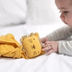 Doudou Plat Carré Lange Mousseline De Coton Bio Lion Albetta® 35cm - Lange Doudou -Sigikid Promos Magasin doudou plat carre lange mousseline de coton bio lion albetta lange doudou 3