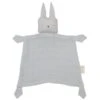 Doudou Plat Carré Lapin Gris Argent Fabelab® Coton Bio GOTS - Doudou Bio Scandinave