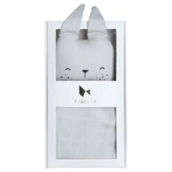 Doudou Plat Carré Lapin Gris Argent Fabelab® Coton Bio GOTS - Doudou Bio Scandinave -Sigikid Promos Magasin doudou plat carre lapin gris argent fabelab coton bio gots doudou bio scandinave 2
