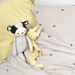 Doudou Plat Carré Lapin Jaune PaleFabelab® Mousseline Coton Bio GOTS- Doudou Bio Scandinave -Sigikid Promos Magasin doudou plat carre lapin jaune pale fabelab mousseline coton bio gots doudou bio scandinave 3