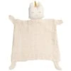 Doudou Plat Carré Licorne Blanche & MielFabelab® Coton Bio GOTS- Doudou Bio Scandinave