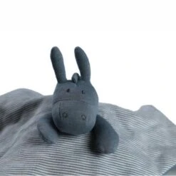 Doudou Plat Carré Mouchoir Coton Bio Âne Paco Bleu Noukie's® - Bébé Bio -Sigikid Promos Magasin doudou plat carre mouchoir coton bio ane paco bleu noukie s bebe bio 3