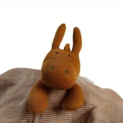 Doudou Plat Carré Mouchoir Coton Bio Âne Paco Ocre Noukie's® - Bébé Bio -Sigikid Promos Magasin doudou plat carre mouchoir coton bio ane paco ocre noukie s bebe bio 2