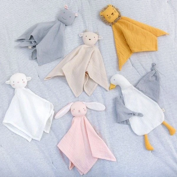 Doudou Plat Carré Mousseline De Coton Bio Hippopotame Albetta® 35cm - Lange Doudou 2 Doudou Plat Carré Mousseline De Coton Bio Hippopotame Albetta® 35cm - Lange Doudou – Image 2