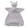 Doudou Plat Hoppa® Coton Bio Souris Indy Gris Argent & Vert Menthe - Doudou Bio Equitable