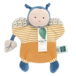 Doudou Plat Marionnette Pollen L'abeille 25cm Coton Bio Doudou Et Compagnie® - Doudou Bio Français