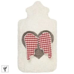 Efie Bouillotte Épeautre Broderie Cœur & Ailes D'Anges 37 Cm Coton Bio GOTS - Bouillotte Efie