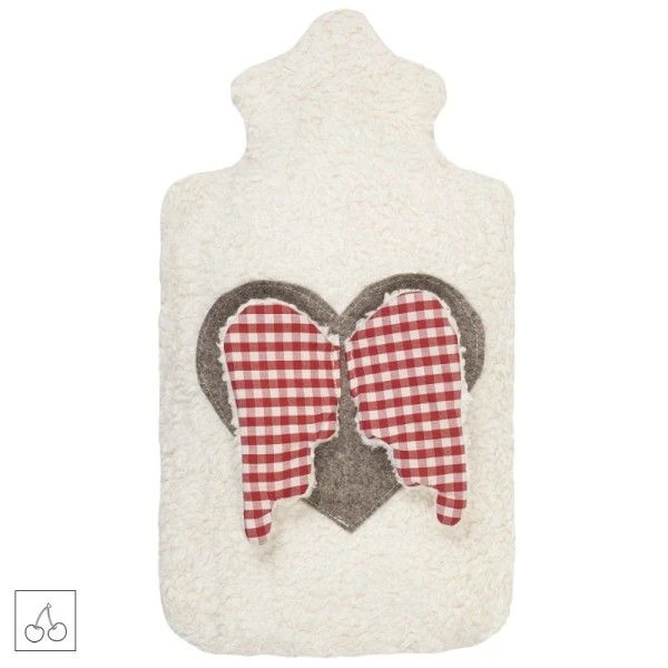 Efie Bouillotte Noyaux Cerises Broderie Cœur Et Ailes D'Anges 37cm GOTS - Bouillotte Efie 1 Efie Bouillotte Noyaux Cerises Broderie Cœur Et Ailes D'Anges 37cm GOTS - Bouillotte Efie
