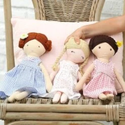 Grande Poupée Lin Robe De Mousseline Becky 40 Cm Coton Bio Albetta® - Poupée Tissu Bio -Sigikid Promos Magasin grande poupee lin robe de mousseline becky coton bio albetta poupee tissu bio 2