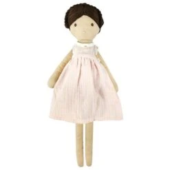 Grande Poupée Lin Robe De Mousseline Becky 40 Cm Coton Bio Albetta® - Poupée Tissu Bio