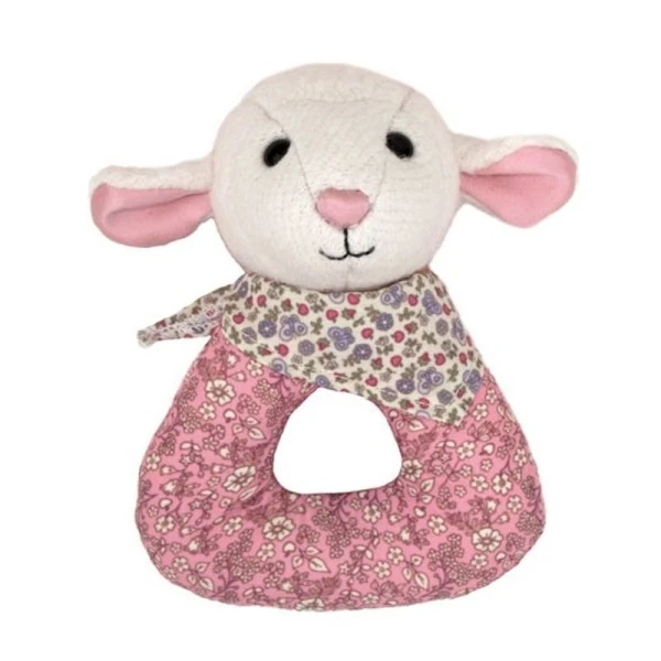 Hochet Anneau Fleurie Agneau Apple Park™ Coton Bio - Jouets Bio 1 Hochet Anneau Fleurie Agneau Apple Park™ Coton Bio - Jouets Bio
