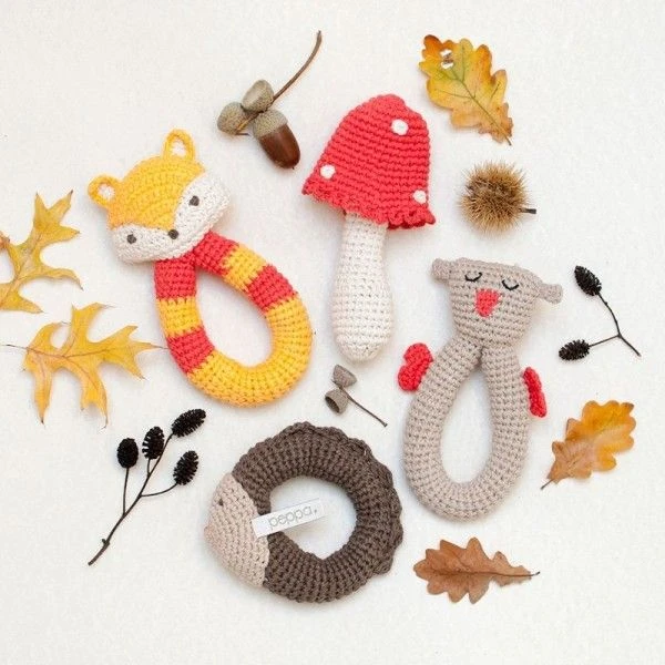 Hochet Au Crochet Coton Hoppa® Champignon - Hochets Bébé 3 Hochet Au Crochet Coton Hoppa® Champignon - Hochets Bébé – Image 3