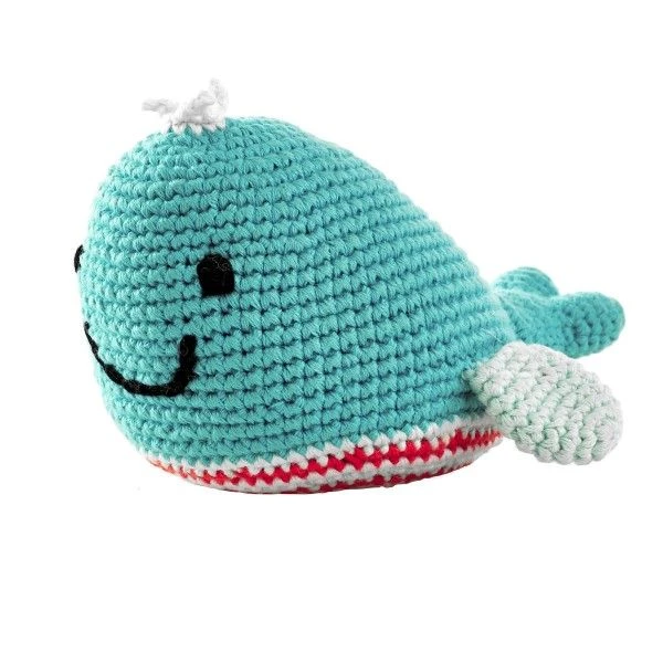 Hochet Baleine Turquoise Organic 15cm Pebble® Maille Crochet Coton Bio - Hochet Bébé Bio 1 Hochet Baleine Turquoise Organic 15cm Pebble® Maille Crochet Coton Bio - Hochet Bébé Bio