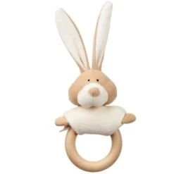 Hochet Bio & Anneau De Dentition Lapin Bunny Wooly Organic® Coton Bio 16.5 Cm - Hochet Bio GOTS